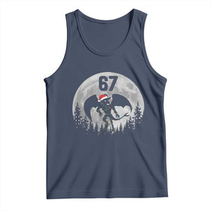 Funny Jersey Devil 67 Christmas Santa Hat Moon Night Stroll Tank Top TS11 Navy Print Your Wear
