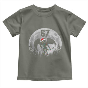 Funny Jersey Devil 67 Christmas Santa Hat Moon Night Stroll Toddler T Shirt TS11 Military Green Print Your Wear