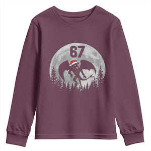 Funny Jersey Devil 67 Christmas Santa Hat Moon Night Stroll Youth Sweatshirt TS11 Maroon Print Your Wear
