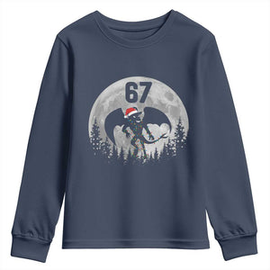Funny Jersey Devil 67 Christmas Santa Hat Moon Night Stroll Youth Sweatshirt TS11 Navy Print Your Wear