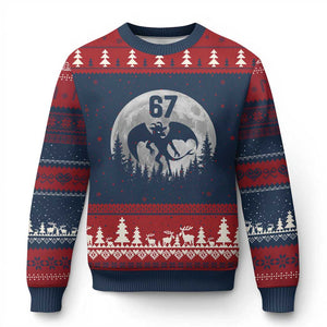 Funny Jersey Devil 67 Moon Night Stroll Ugly Christmas Sweater TS11 Navy Red Print Your Wear