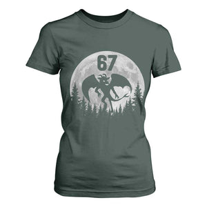 Funny Jersey Devil 67 Moon Night Stroll T Shirt For Women TS11 Dark Forest Green Print Your Wear