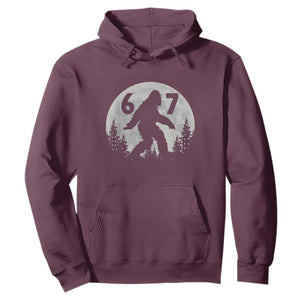 Funny Bigfoot 67 Night Stroll Moon Sasquatch Hoodie TS11 Maroon Print Your Wear