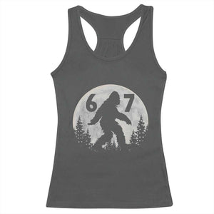 Funny Bigfoot 67 Night Stroll Moon Sasquatch Racerback Tank Top TS11 Dark Heather Print Your Wear