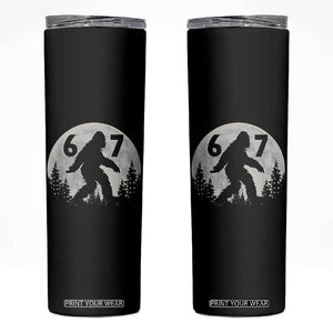 Funny Bigfoot 67 Night Stroll Moon Sasquatch Skinny Tumbler TS11 Black Print Your Wear