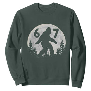 Funny Bigfoot 67 Night Stroll Moon Sasquatch Sweatshirt TS11 Dark Forest Green Print Your Wear