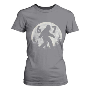 Funny Bigfoot 67 Night Stroll Moon Sasquatch T Shirt For Women TS11 Charcoal Print Your Wear
