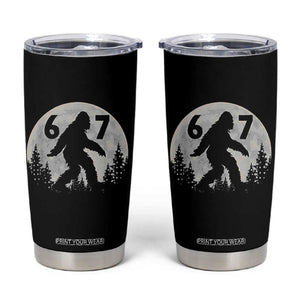 Funny Bigfoot 67 Night Stroll Moon Sasquatch Tumbler Cup TS11 Black Print Your Wear