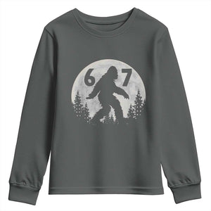 Funny Bigfoot 67 Night Stroll Moon Sasquatch Youth Sweatshirt TS11 Dark Heather Print Your Wear