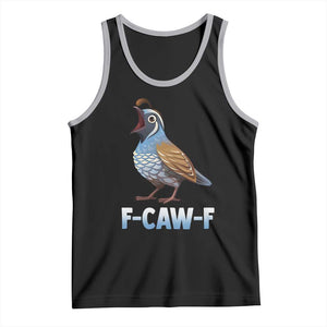 Funny F Caw F Quail Tank Top Cartoon Quail Bird Poultry Humor TS11 Black Athletic Heather Print Your Wear