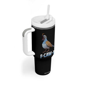 Funny F Caw F Quail Tumbler With Handle Cartoon Quail Bird Poultry Humor TS11 Print Your Wear
