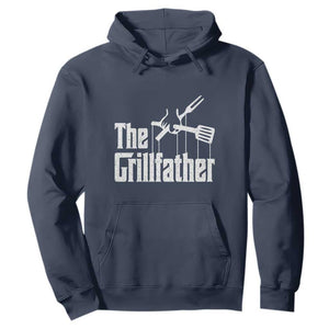 Funny BBQ Grilling Hoodie The Grillfather Vintage Father's Day TS11 Navy Print Your Wear