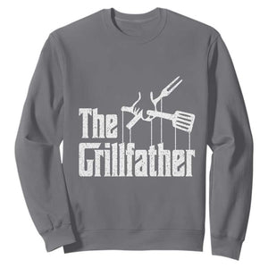 Funny BBQ Grilling Sweatshirt The Grillfather Vintage Father's Day TS11 Charcoal Print Your Wear