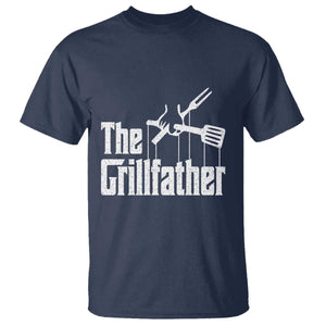 Funny BBQ Grilling T Shirt The Grillfather Vintage Father's Day TS11 Navy Print Your Wear