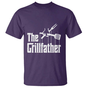 Funny BBQ Grilling T Shirt The Grillfather Vintage Father's Day TS11 Purple Print Your Wear