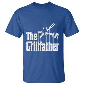 Funny BBQ Grilling T Shirt The Grillfather Vintage Father's Day TS11 Royal Blue Print Your Wear