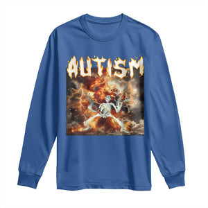Funny Autism Skeleton Meme Long Sleeve Shirt Oddly Specific Dank Meme TS11 Royal Blue Print Your Wear