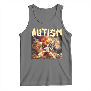 Funny Autism Skeleton Meme Tank Top Oddly Specific Dank Meme TS11 Black Heather Print Your Wear