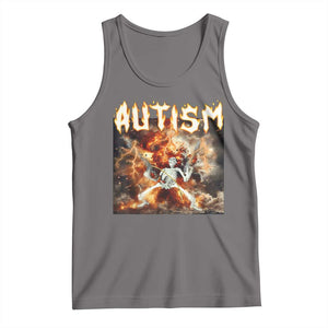 Funny Autism Skeleton Meme Tank Top Oddly Specific Dank Meme TS11 Deep Heather Print Your Wear