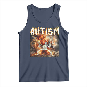 Funny Autism Skeleton Meme Tank Top Oddly Specific Dank Meme TS11 Navy Print Your Wear