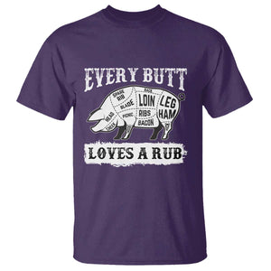 Funny BBQ Grilling Every Butt Loves A Rub T Shirt Barbecue Grill Father's Day TS11 Purple Print Your Wear