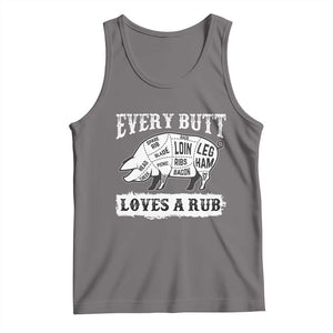 Funny BBQ Grilling Every Butt Loves A Rub Tank Top Barbecue Grill Father's Day TS11 Deep Heather Print Your Wear