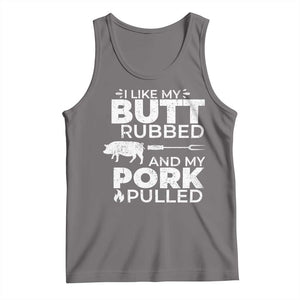 Funny BBQ Grilling I Like My Butt Rubbed And My Pork Pulled Tank Top Barbecue Grill Father's Day TS11 Deep Heather Print Your Wear