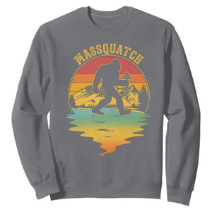 Funny Bigfoot Massquatch Sweatshirt Retro Workout Gym Weightlifter Sasquatch TS11 Charcoal Print Your Wear