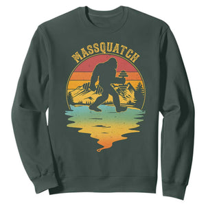 Funny Bigfoot Massquatch Sweatshirt Retro Workout Gym Weightlifter Sasquatch TS11 Dark Forest Green Print Your Wear