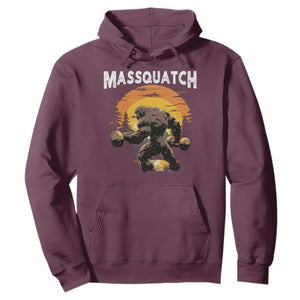 Funny Bigfoot Massquatch Hoodie Workout Gym Weightlifter Sasquatch TS11 Maroon Print Your Wear