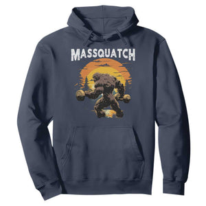 Funny Bigfoot Massquatch Hoodie Workout Gym Weightlifter Sasquatch TS11 Navy Print Your Wear