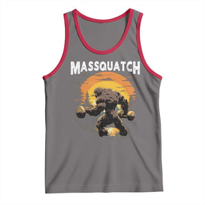 Funny Bigfoot Massquatch Tank Top Workout Gym Weightlifter Sasquatch TS11 Deep Heather Red Print Your Wear