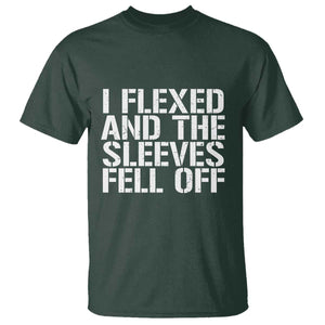 Funny I Flexed And The Sleeves Fell Of T Shirt Workout Gymer TS11 Dark Forest Green Print Your Wear