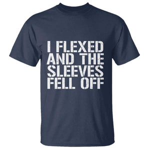Funny I Flexed And The Sleeves Fell Of T Shirt Workout Gymer TS11 Navy Print Your Wear