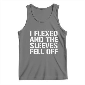 Funny I Flexed And The Sleeves Fell Of Tank Top Workout Gymer TS11 Black Heather Print Your Wear