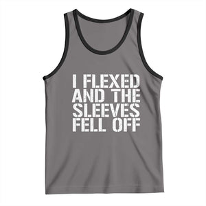 Funny I Flexed And The Sleeves Fell Of Tank Top Workout Gymer TS11 Deep Heather Black Print Your Wear
