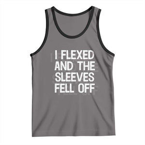Funny I Flexed And The Sleeves Fell Of Tank Top Workout Gymer Shadow Text TS11 Deep Heather Black Print Your Wear
