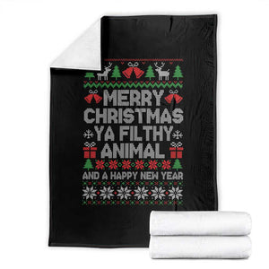 Funny Merry Christmas And A Happy New Year Throw Blanket Christmas Movie TS11 Black Print Your Wear