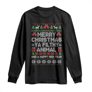 Funny Merry Christmas And A Happy New Year Long Sleeve Shirt Christmas Movie TS11 Black Print Your Wear