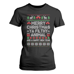 Funny Merry Christmas And A Happy New Year T Shirt For Women Christmas Movie TS11 Black Print Your Wear