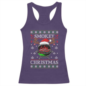 Funny Smokey Christmas Grilling Racerback Tank Top BBQ Meat Father's Day TS11 Purple Print Your Wear