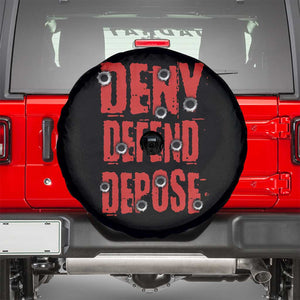 Deny Defend Depose Spare Tire Cover Bullet Holes TS11 Black Print Your Wear