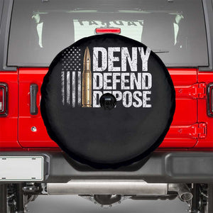 Deny Defend Depose Spare Tire Cover Bullet Vintage American Flag TS11 Black Print Your Wear