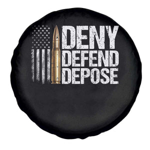 Deny Defend Depose Spare Tire Cover Bullet Vintage American Flag TS11 Print Your Wear