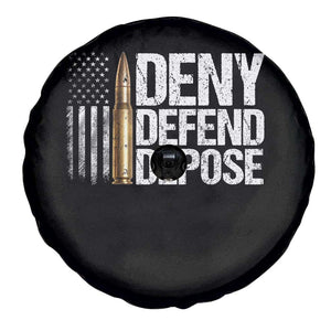 Deny Defend Depose Spare Tire Cover Bullet Vintage American Flag TS11 Print Your Wear