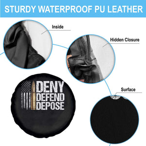 Deny Defend Depose Spare Tire Cover Bullet Vintage American Flag TS11 Print Your Wear