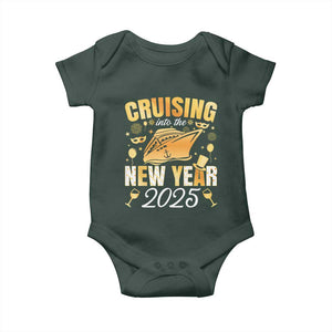 Family New Year's Trip 2025 Baby Onesie Cruising Into The New Year 2025 TS11 Print Your Wear