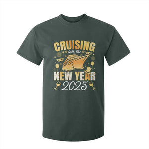 Family New Year's Trip 2025 T Shirt For Kid Cruising Into The New Year 2025 TS11 Dark Forest Green Print Your Wear