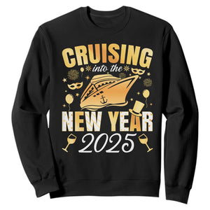 Family New Year's Trip 2025 Sweatshirt Cruising Into The New Year 2025 TS11 Black Print Your Wear