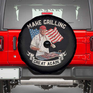 Funny Trump Make Grilling Great Again Spare Tire Cover Trump BBQ Grill Vintage American Flag TS11 Black Print Your Wear